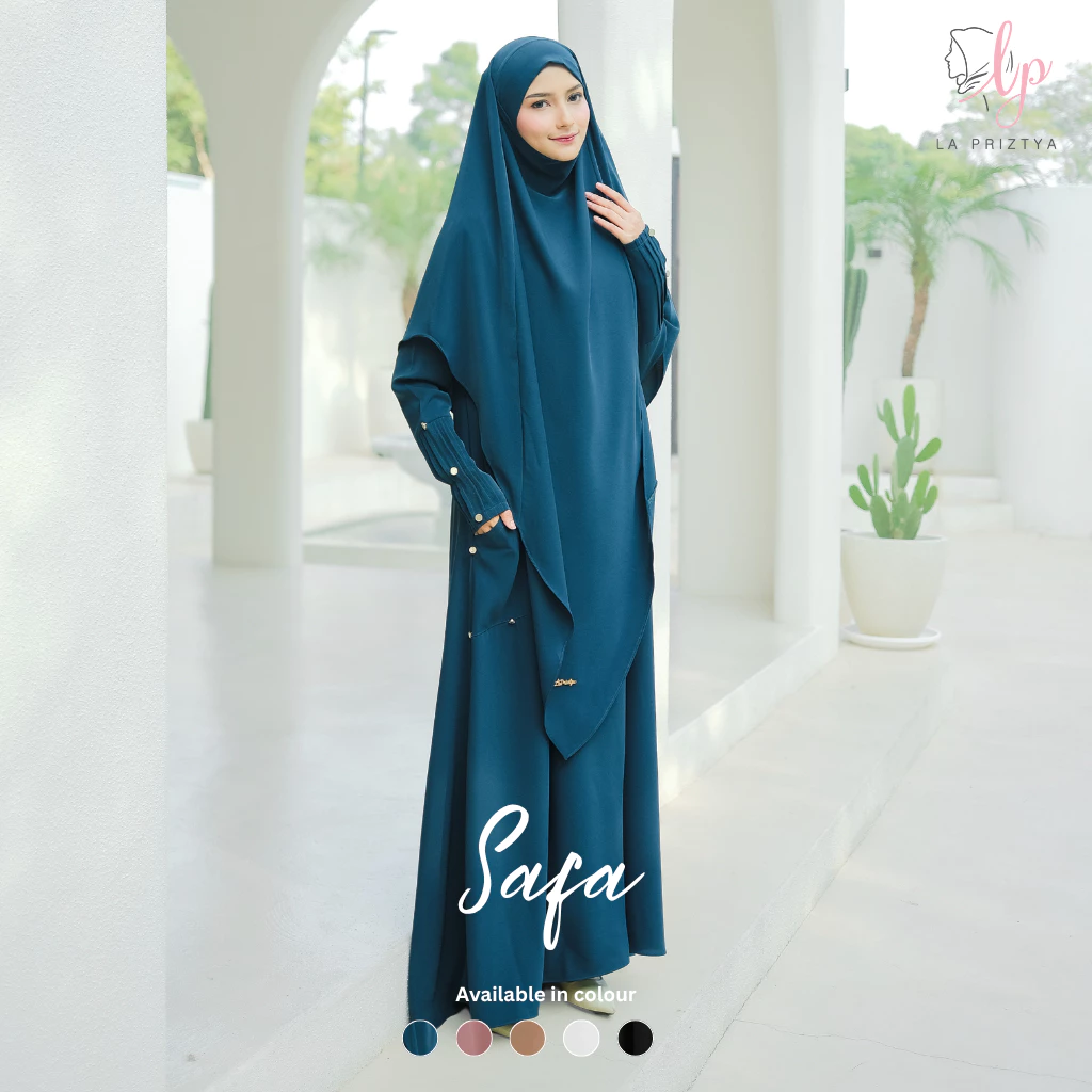 Gamis Safa - Gamis Syari Busui & Wudhu Friendly | Bahan Marina Anti UV Adem & Lembut